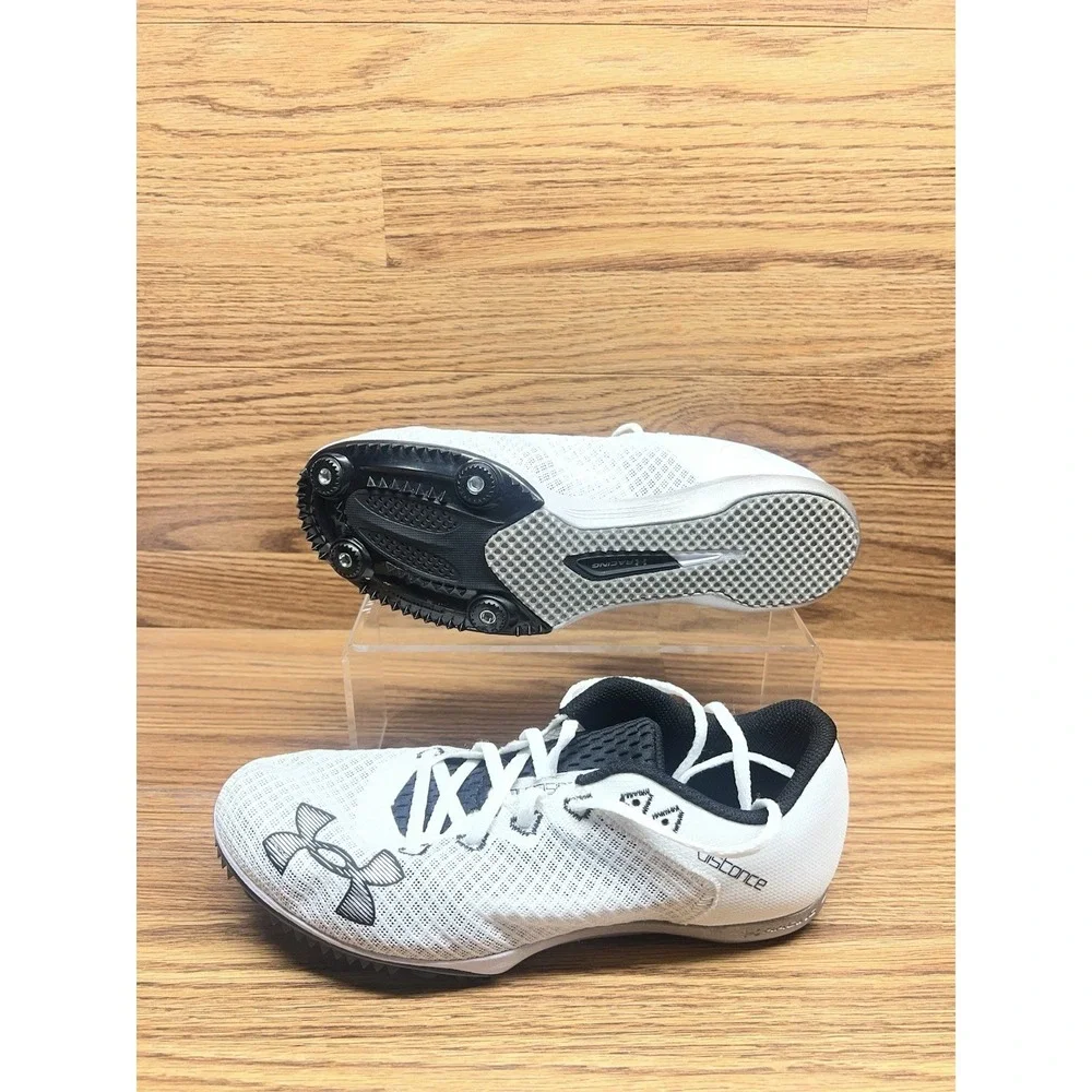 Unisex Under Armour Kick Distance 4 Track Spikes White sz. M10/W11.5 3025460-100